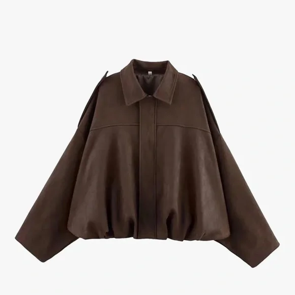 Faux Suede Bomber Jacket - Picture 1 of 4